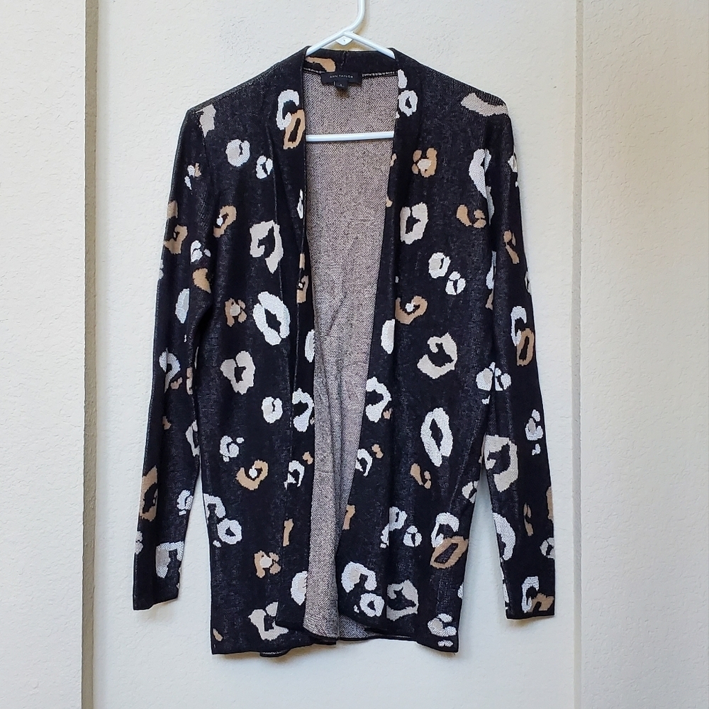 Ann Taylor Animal Print Cardigan.  Size Medium